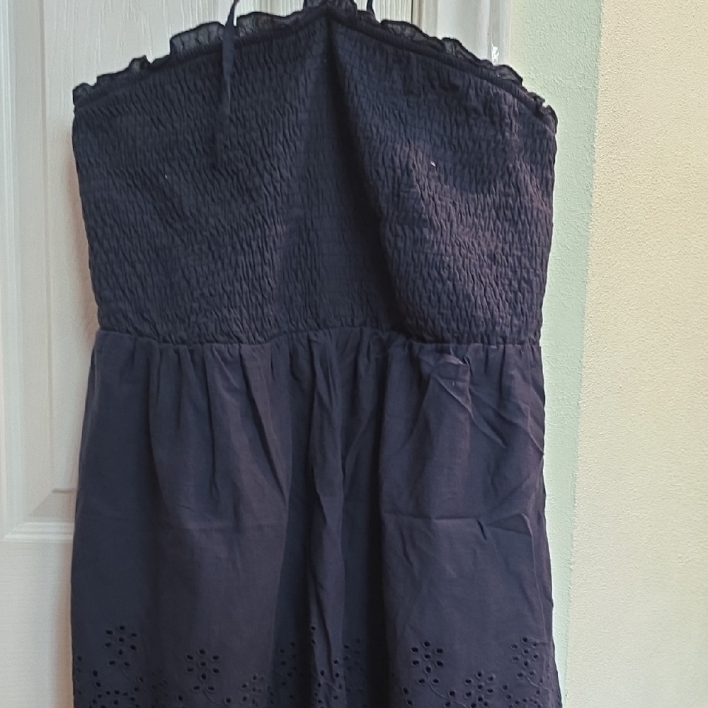 Chic Navy Blue Strapless Dress